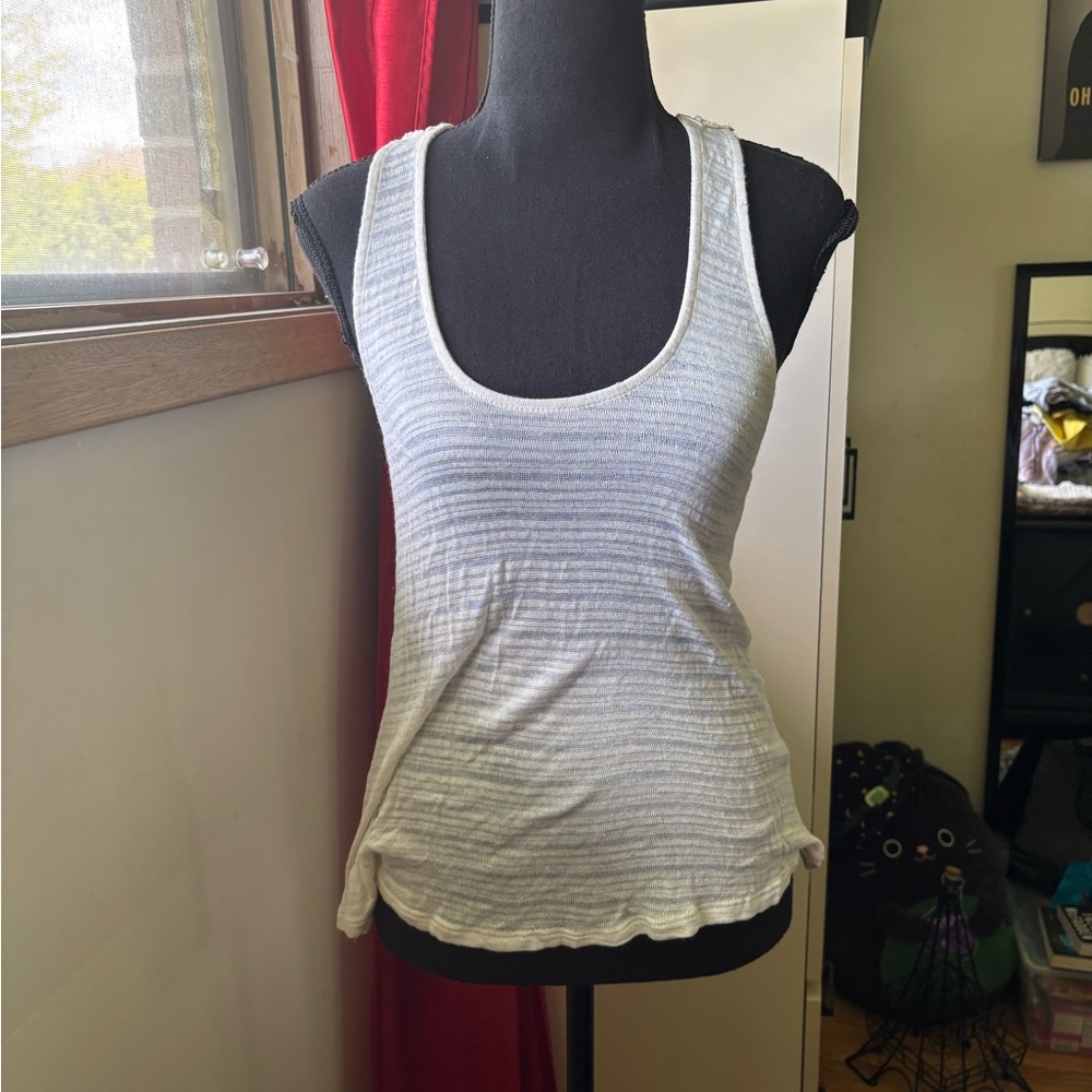Women's White Striped Tank Top